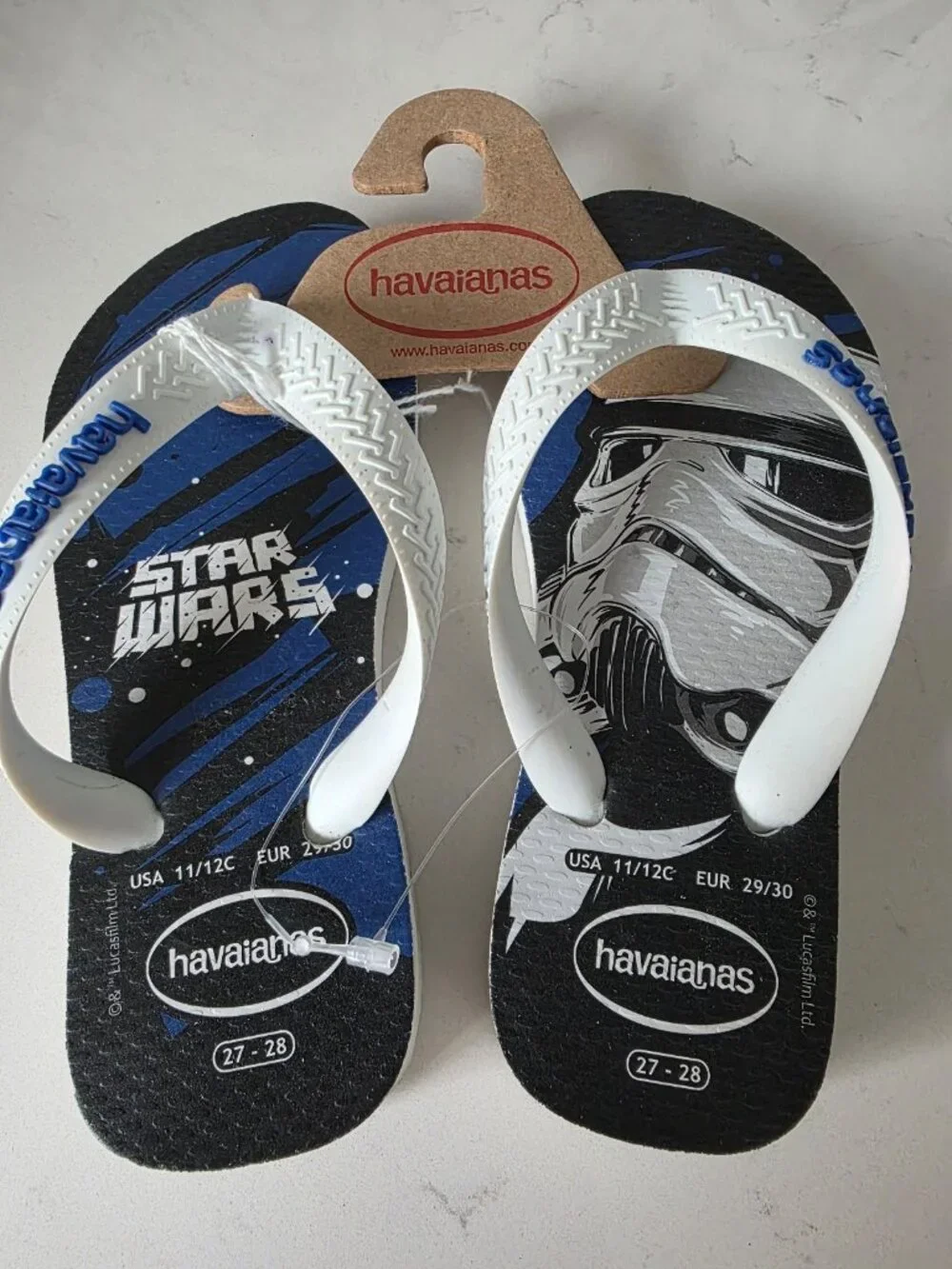 Havaianas Star Wars Stormtrooper Flip Flops Kids Size 11/12C (EUR 29/30) New